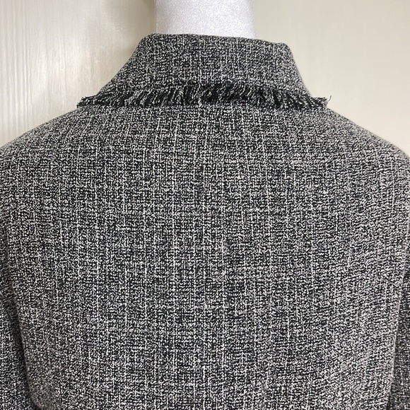 Norton McNaughton Women’s Tweed Fringe Blazer Jacket Black/White Size 14 - Picture 7 of 12